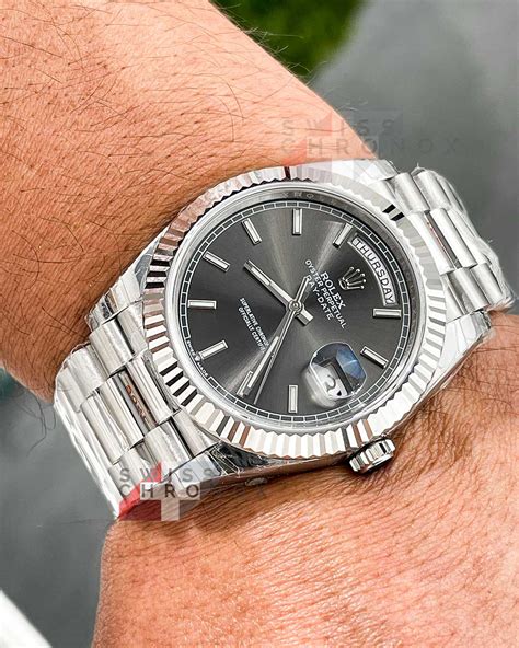 rolex day date grey dial|rolex day date white face.